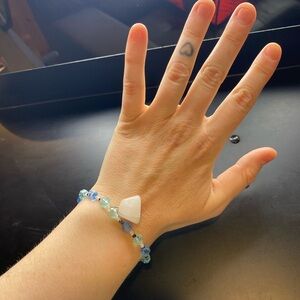 Blue and White Beaded Stone Bracelet - Women Jewelry